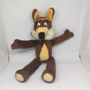 Vintage Wile E Coyote Carnival Style Plush-Looney Tunes-Plastic Eyes-16 Inches